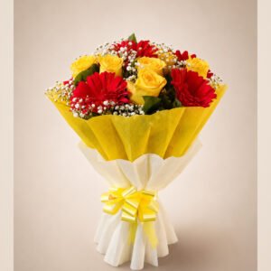 Yellow Rose & Red Gerbera Bouquet